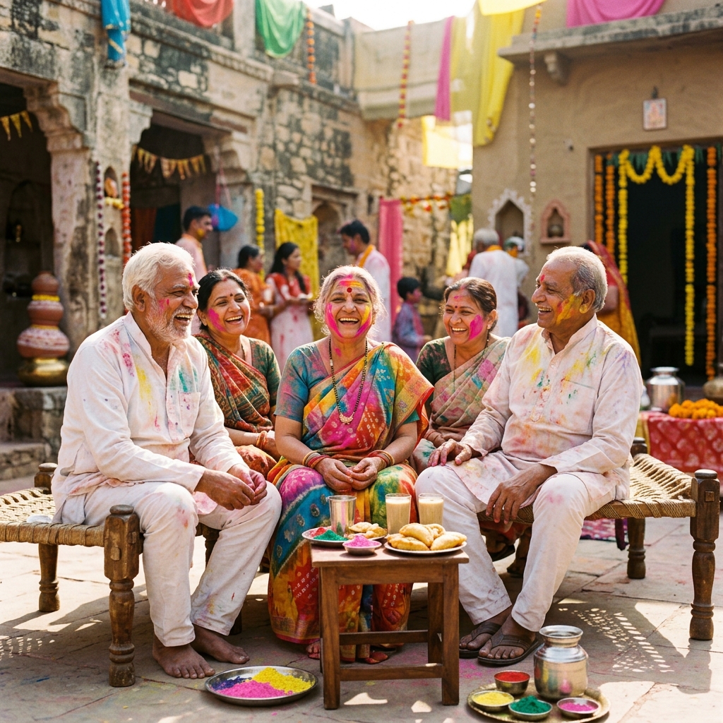 Joyous Holi celebration with senior citizens