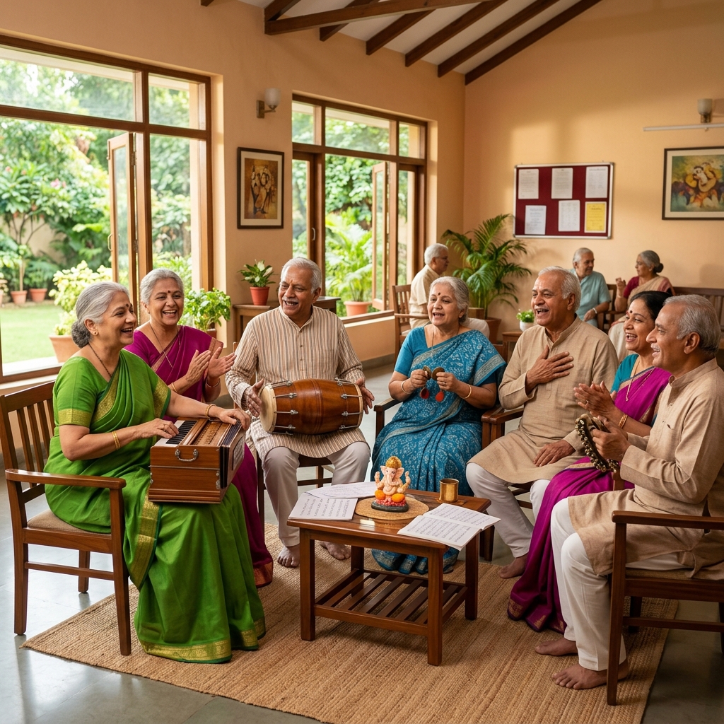 Social music and singing sessions for senior citizens