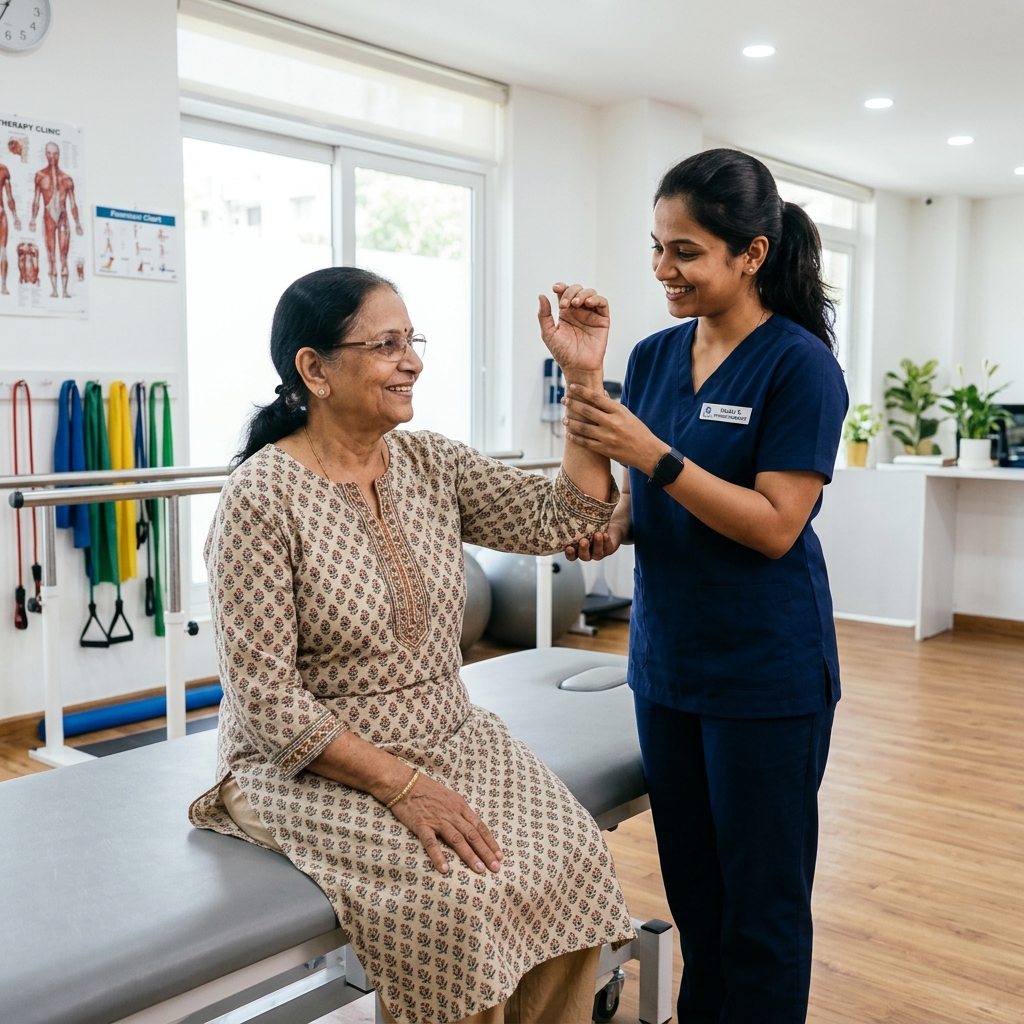 Physiotherapy session with female therapist